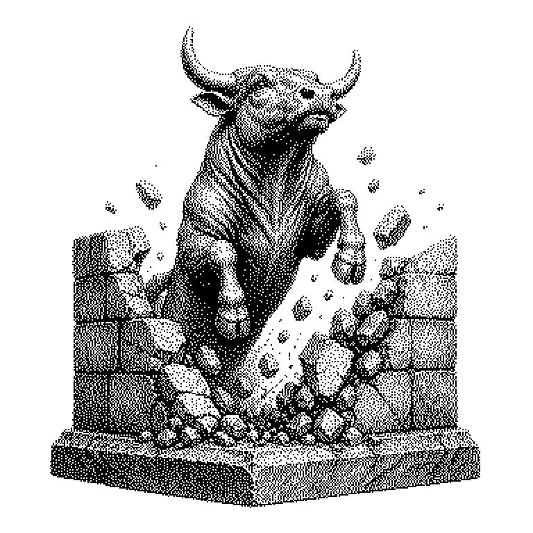 Schematischer Kursverlauf: Der Kurs pendelt zunächst in einer waagerechten Spanne zwischen Unterstützung und Widerstand, durchbricht dann die obere Widerstandslinie nach oben; darunter ein Balkendiagramm des Handelsvolumens, das am Ausbruchstag deutlich ansteigt.