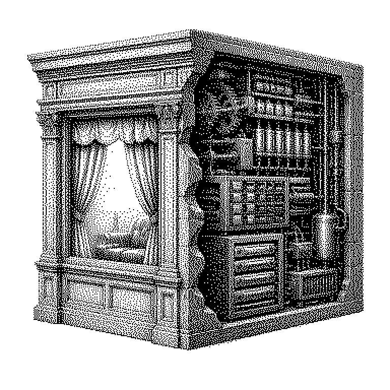 Schema: Links ein Smartphone mit App-Oberfläche (Frontend), in der Mitte ein Pfeilpaar mit der Beschriftung API für Anfrage und Antwort, rechts ein Server-Symbol mit angeschlossener Datenbank (Backend).