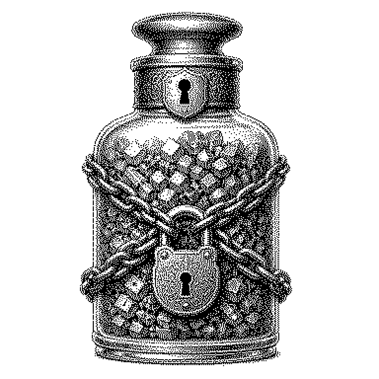 Ablaufschema: Links ein Gerät mit lesbarer Datei, daneben ein Schlüsselsymbol und der Schritt Verschlüsselung. Ein Pfeil führt den unlesbaren Datenblock über das Internet zum Server, der nur Zeichensalat speichert. Der Rückweg zeigt die Entschlüsselung wieder auf dem Gerät. Der Schlüssel bleibt in allen Schritten auf der Geräteseite.