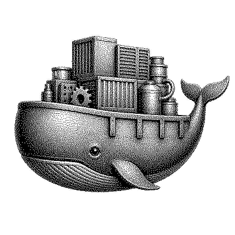 Schema in drei Schritten: Links eine Textdatei namens Dockerfile mit Bauanleitung, in der Mitte ein daraus erzeugtes Image als unveränderliche Vorlage, rechts mehrere gleichzeitig laufende Container, die alle aus diesem einen Image gestartet wurden. Darunter ein Vergleich: Container teilen sich einen gemeinsamen Systemkern des Wirtsrechners, während eine virtuelle Maschine jeweils ein komplettes eigenes Betriebssystem mitbringt.