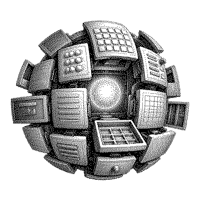 Ablaufskizze: Links die Nutzeranfrage in Alltagssprache, in der Mitte ein KI-Modell, das daraus eine strukturierte Bauanleitung erzeugt, daneben ein Baukasten mit fertigen Bausteinen wie Kalender, Diagramm und Knopf, rechts der daraus zusammengesetzte fertige Bildschirm.