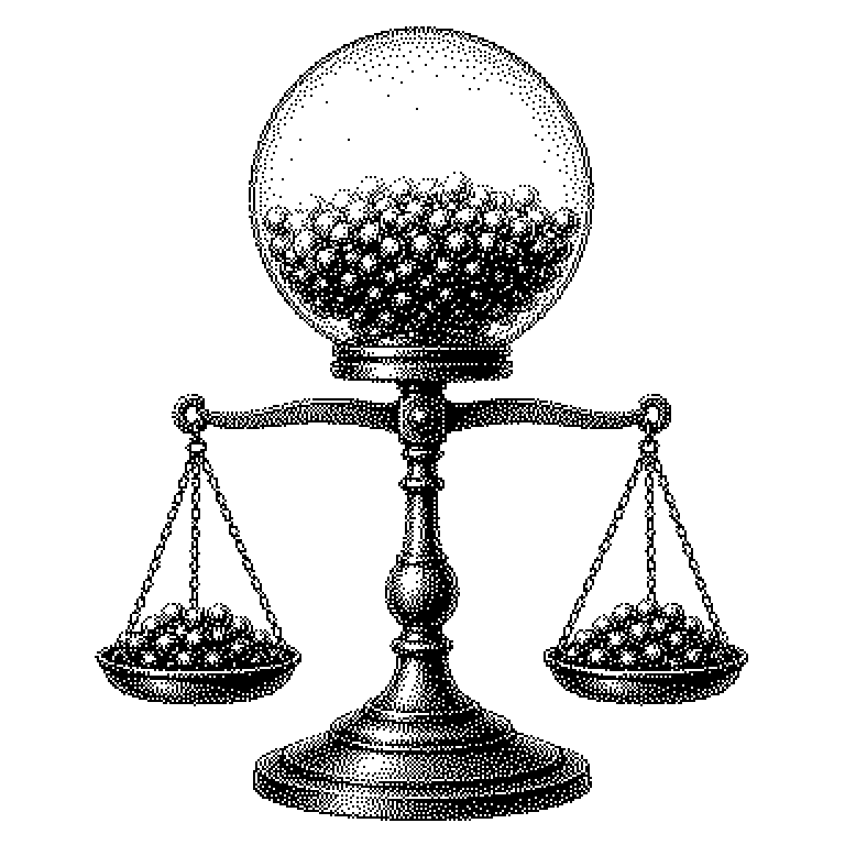 Zuverlässigkeitsdiagramm: Auf der waagerechten Achse die vom Modell angegebene Sicherheit in Zehnerschritten, auf der senkrechten Achse der tatsächliche Anteil richtiger Antworten. Eine Diagonale zeigt perfekte Kalibrierung, darunter liegende Balken zeigen ein übermütiges Modell.