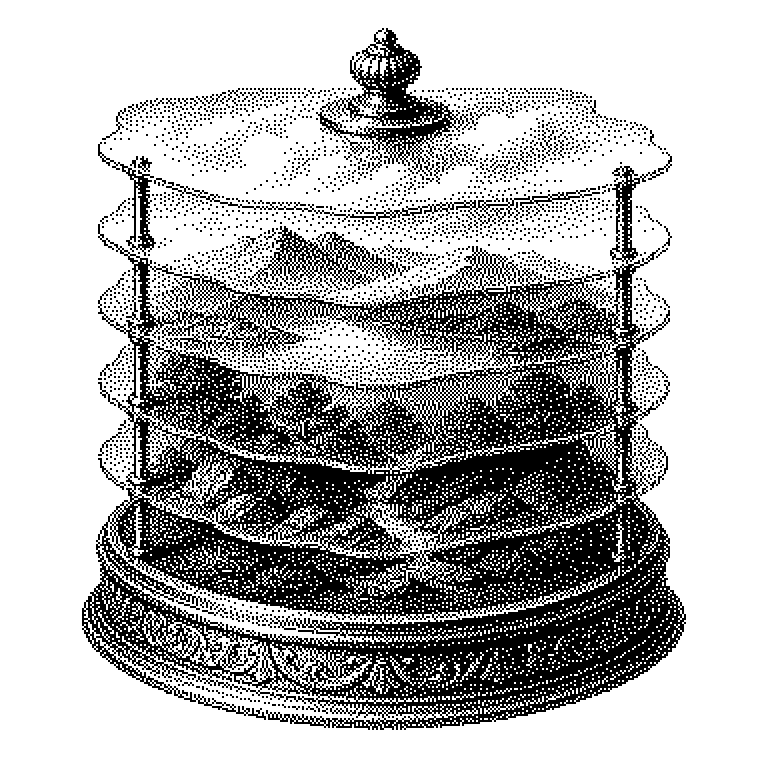 Schrägansicht von vier übereinander gestapelten, durchsichtigen Bildebenen: unten das Foto, darüber eine Farbkorrektur, darüber ein Textschriftzug, oben ein Logo. Rechts daneben das flach zusammengerechnete Endbild.