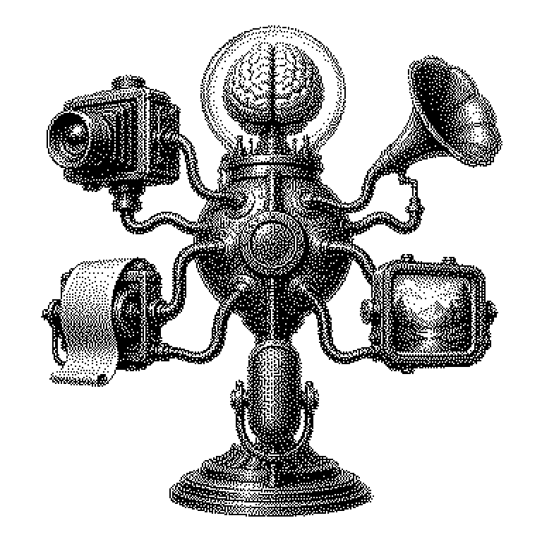 Schema: Text, Bild und Tonaufnahme laufen links in je einen eigenen Encoder, der sie in Zahlenlisten umwandelt; alle Listen münden in ein gemeinsames Modell in der Mitte, rechts entsteht daraus eine Antwort als Text.