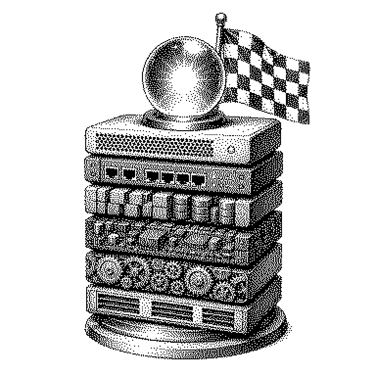 Schema eines Technik-Stapels von unten nach oben: Hardware, Speicheranbindung, Verteilungs-Software, Anwendung. Rechts daneben ein Pfeil, der zeigt, dass StackPerf nicht eine einzelne Schicht misst, sondern die Zeit, Kosten und Energie für eine fertige Nutzeranfrage über alle Schichten hinweg.